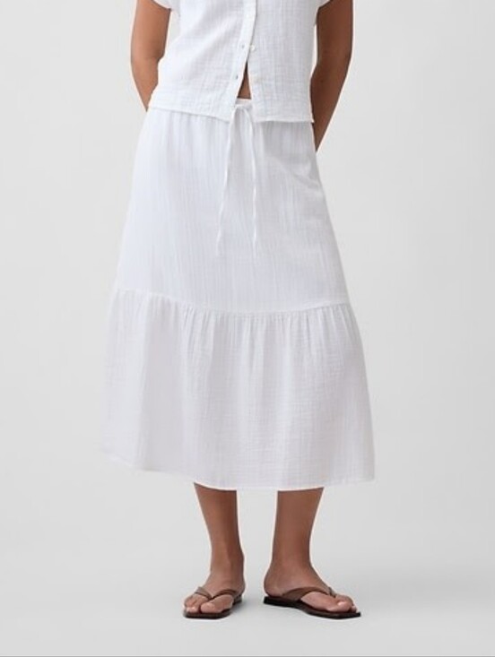 GAP Dresses & Skirts - 🆕️ GAP Cotton Pull-On Gauze Midi Skirt (NWT)